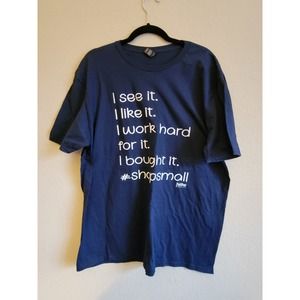 Navy Blue White Shop Small Graphic Tee Extra Large